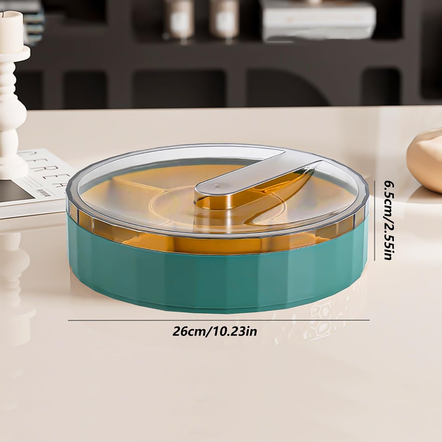 Compatible with Oral-B Plastic Snacks Bowl with Lid Flat Storage Box Candy Tray for Nuts Cookies Candy 3 V1188-YO101-05460-1