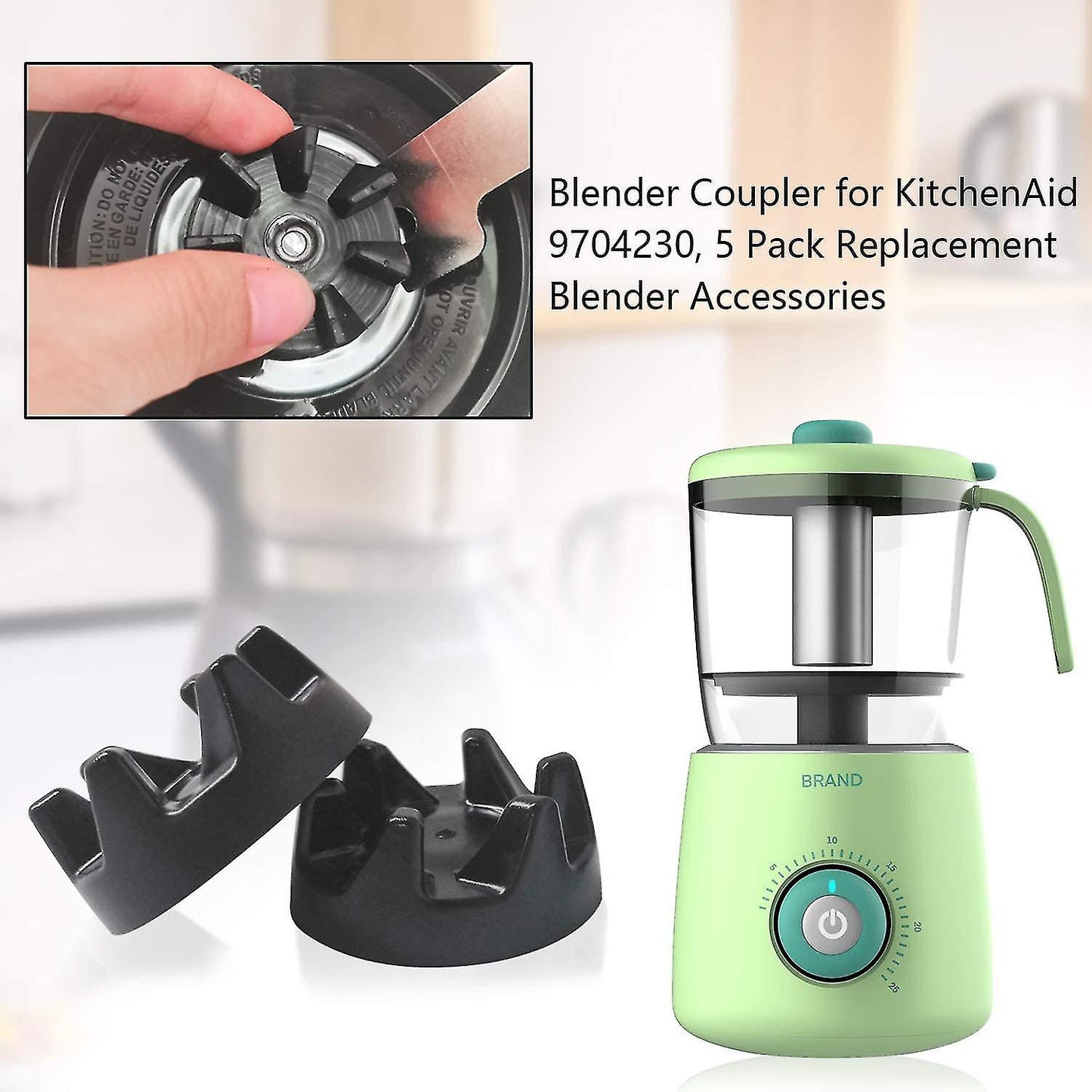 5pcs Mixer Rubber Coupling Gear Coupling With Removal Tool For Kitchenaid 9704230 V1188-YO101-1325-1