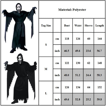Scream Ghostface Black Halloween Costume Adult Men Size Scary Masquerade V1188-YSJ05-1-2