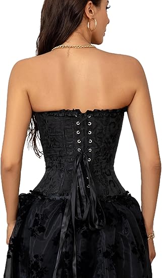 Corset Tops for Women Black XS Lace Bustier Push Up Bodysuit Shapewear V1188-YSJ05-146-1