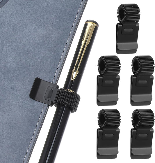 5Pcs Pen Loop Holder, Black Pen Clip Board Holders, Metal Pen Holder Clips with Adjustable Spring Loop, Pen V1188-YT-A-1229