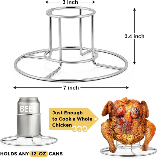 2-Pack Beer Can Chicken Holder for Grill Smoker Oven, Vertical Stainless Steel Beer Butt Chicken Stand for V1188-YT-A-1231