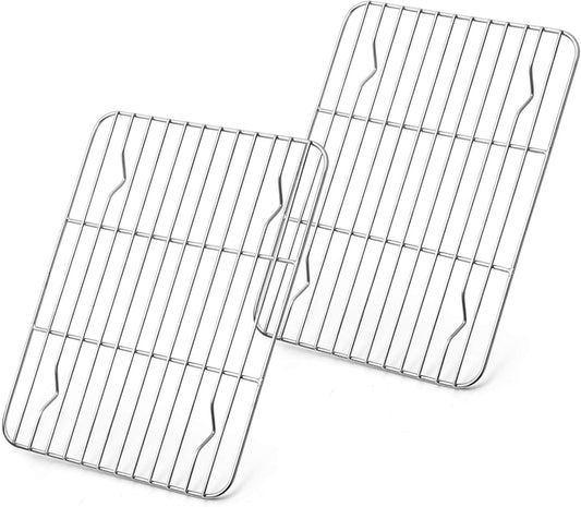 Small Baking Rack Set of 2, Stainless Steel Metal Roasting Cooking Racks, Size - 8.6"x6.2", Non Toxic & Rust V1188-YT-A-1238