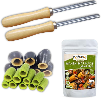 Zucchini Squash Vegetable Corer 2 pcs Corers Stainless Steel Core Remover Tool Kitchen Stuffed Vegetables V1188-YT-A-1281