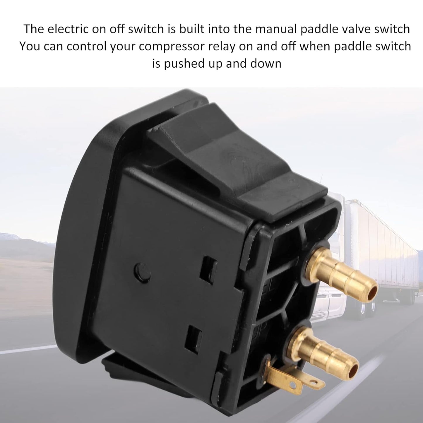 Air Spring Activation Switch Electric Cab Seat Valve Switch Paddle Type Push to Snap Tab ON Off ON Compressor V1188-YT-A-140