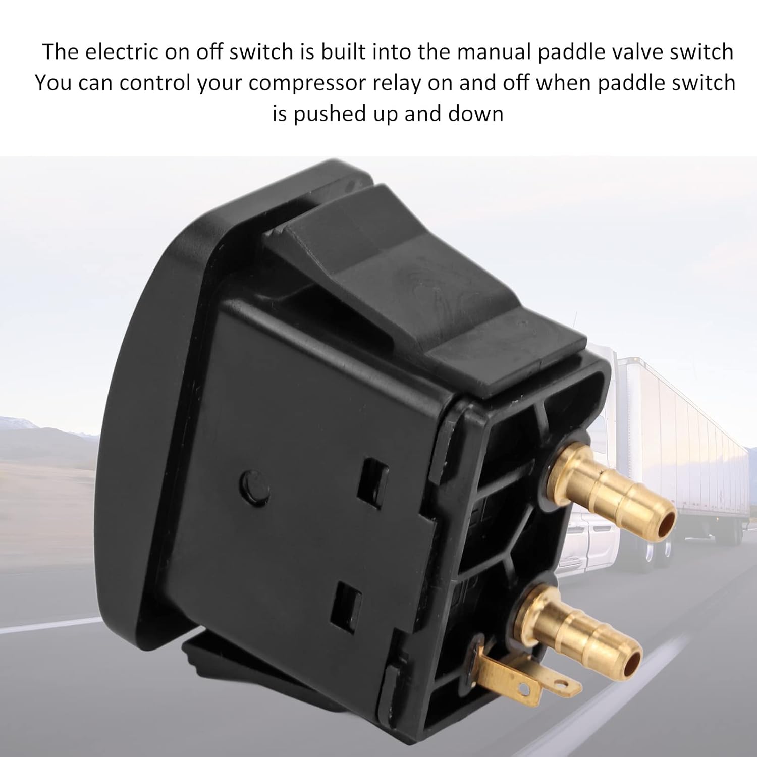 Air Spring Activation Switch Electric Cab Seat Valve Switch Paddle Type Push to Snap Tab ON Off ON Compressor V1188-YT-A-140
