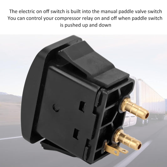 Air Spring Activation Switch Electric Cab Seat Valve Switch Paddle Type Push to Snap Tab ON Off ON Compressor V1188-YT-A-140