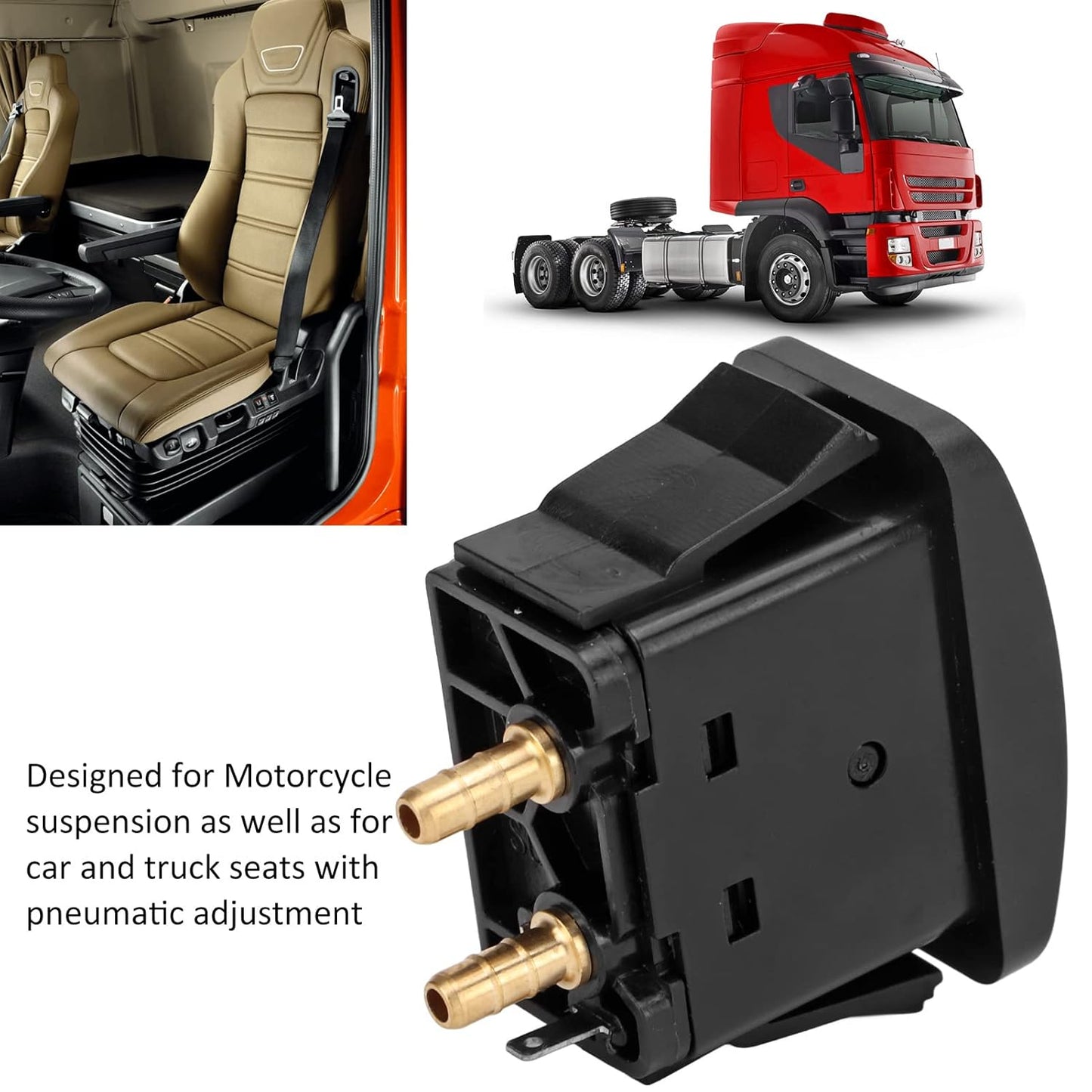 Air Spring Activation Switch Electric Cab Seat Valve Switch Paddle Type Push to Snap Tab ON Off ON Compressor V1188-YT-A-140
