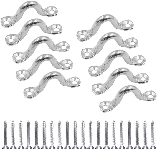 10Pcs M8 316 Stainless Steel Bimini Boat Top PAD Eye, Eye Straps, Tie Down, Kayak Deck Loops, Tie Down Anchor V1188-YT-A-149