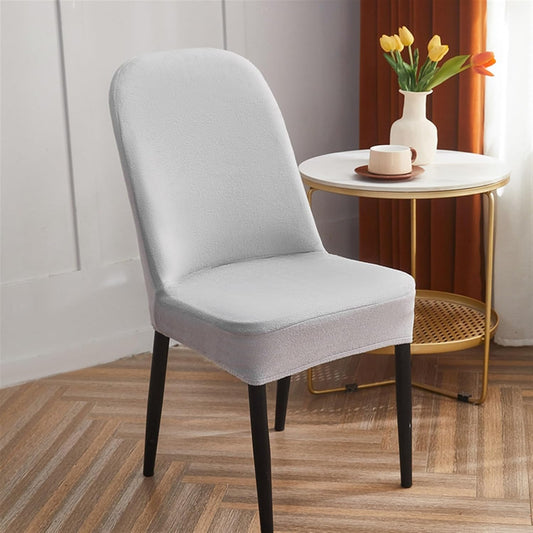 Curved Dining Room Chair Covers,Round Back Dining Chair Slipcovers, Curved Thick Plush Office Chair Covers V1188-YT-A-2340