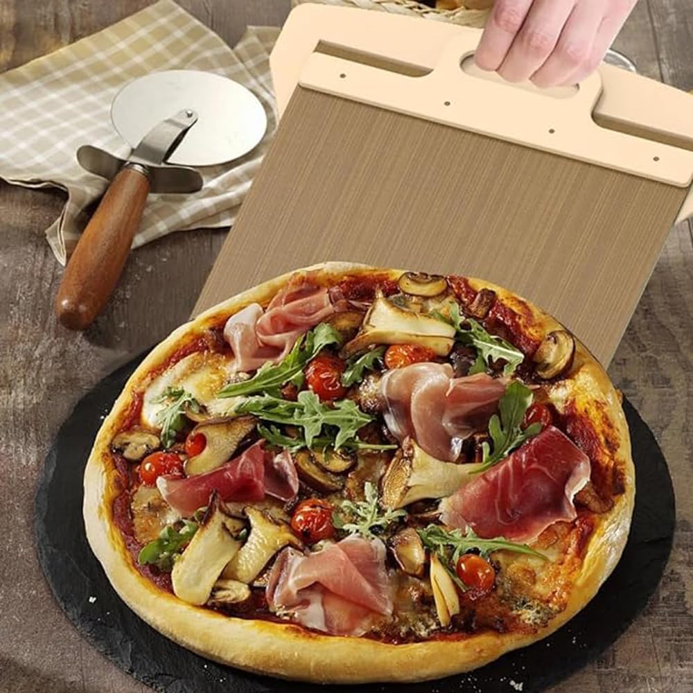 Pizza Smart Slide Magic Pizza Pizza Slide, Pizza Paddle with Handle - Sliding Pizza Shovel Slide, Detachable V1188-YT-A-536