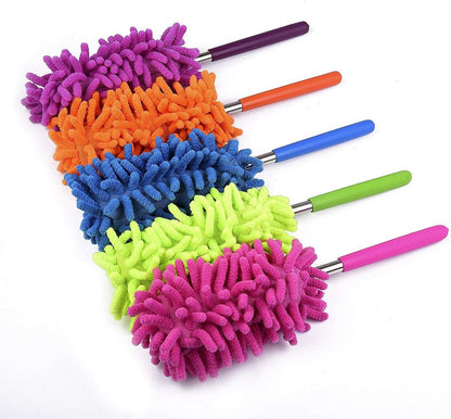 Washable Dusters for Cleaning, Phoenixes Feather Duster Extendable Dusting Wand 11"-30", Wet or Dry Use (5 V1188-YT-A-557