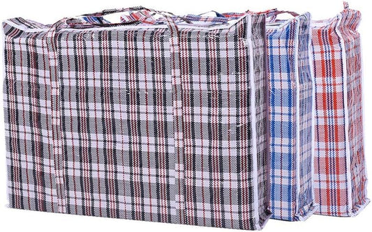 Set of 3 Jumbo STORAGE LAUNDRY SHOPPING Bags with Zippers and Handles. Size 27"x25"x5" V1188-YT-A-8