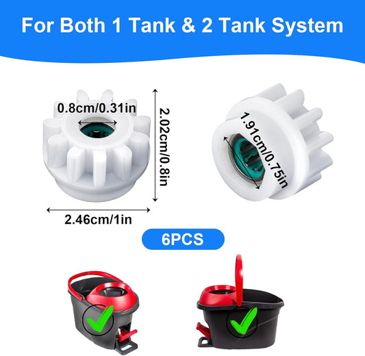 6Pcs Spin Mop Replacement Parts, Spin Mop Bucket Clutch Bearing Gear Replacement Compatible with Ocedar, One V1188-YT-A-840