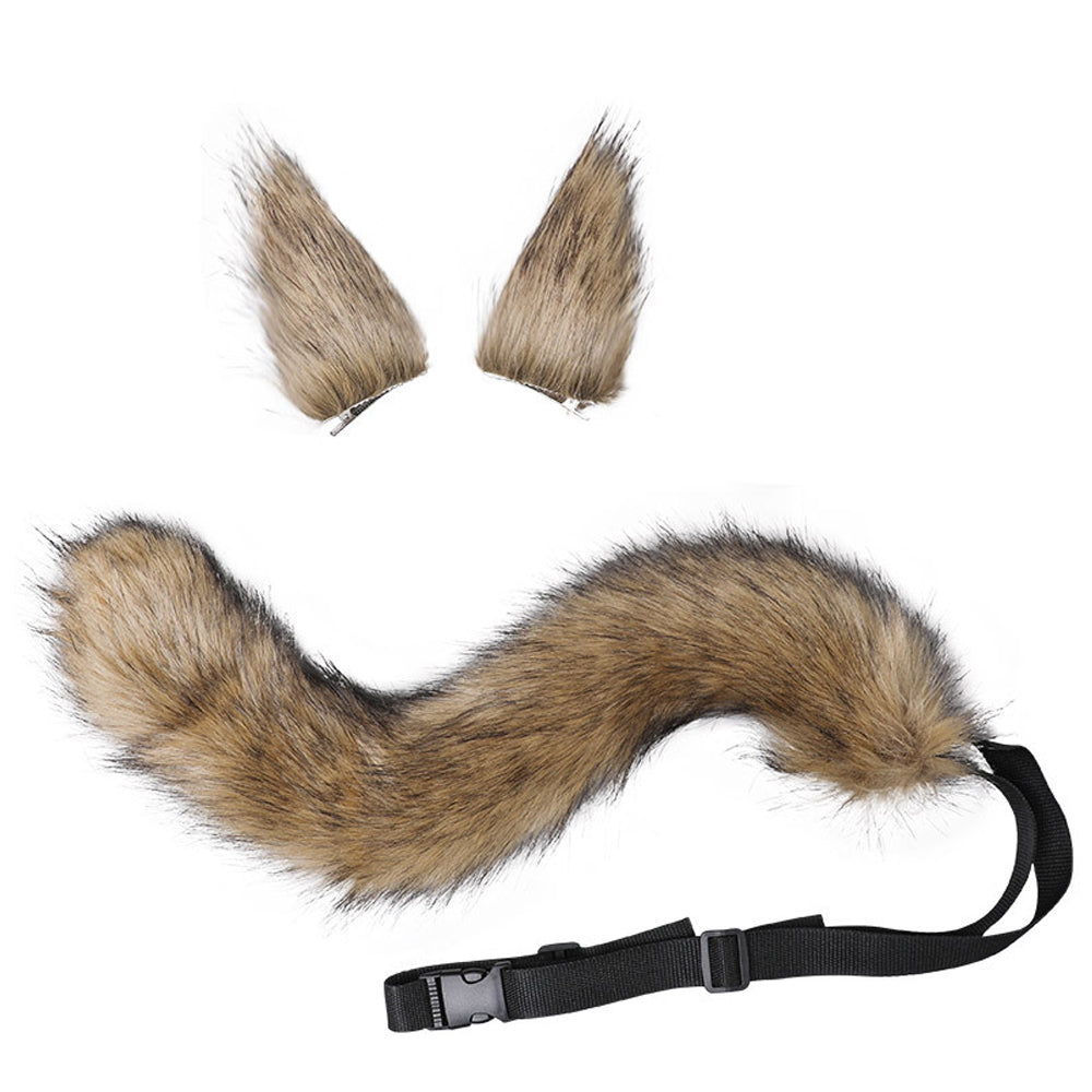 Faux Fur Cat Fox Wolf Fluffy Tail and Ears for Halloween V1188-YU-99-1401-1