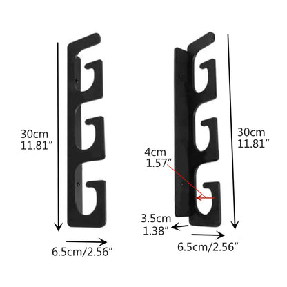Fishing Rod Holders for Wall and Ceiling, Set of 6, 0.46 Size, Black, Garage Storage V1188-YU-99-1854-1