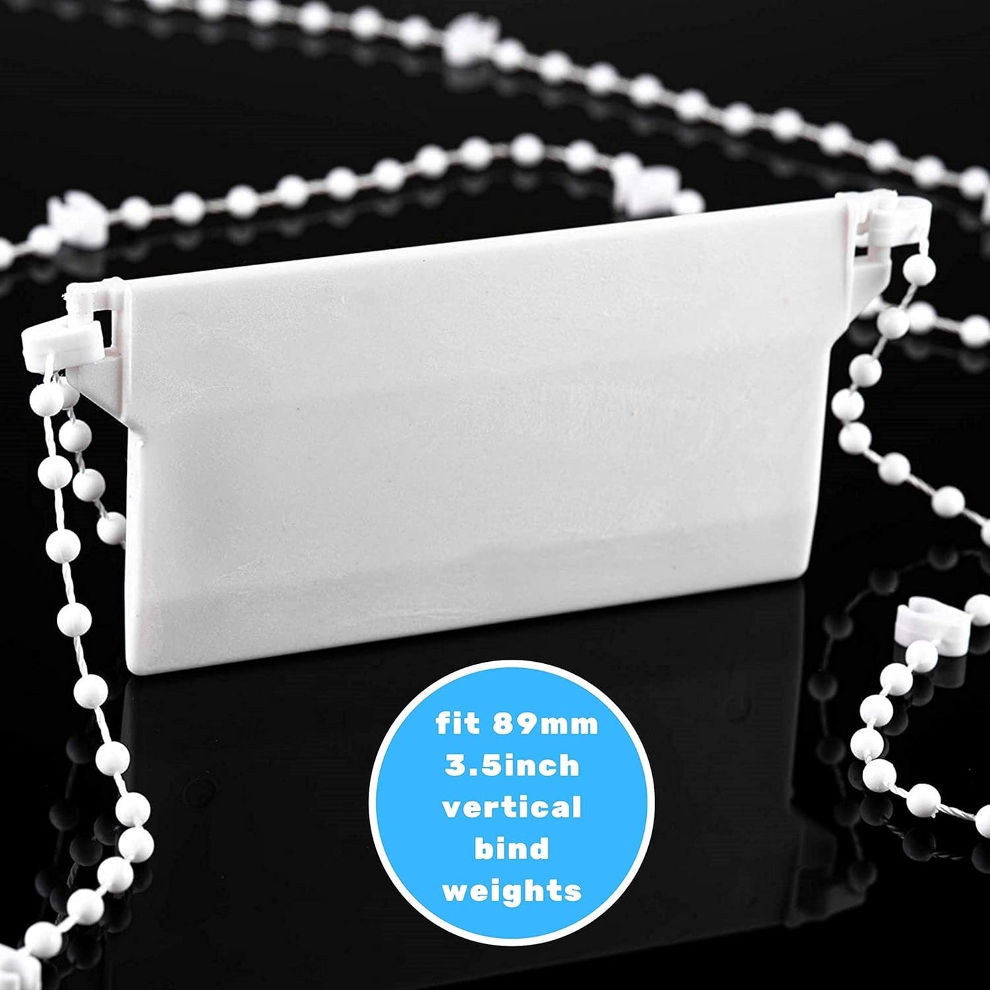 Compatible with Yux Vertical Blinds, 89mm Slats Bottom Chain, 20 Meters with 200 Clips V1188-YU108-00306-1