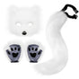 Therian Paws Fur Mask and Tail Set White Halloween Cat Costume Party V1188-YU108-02020-1