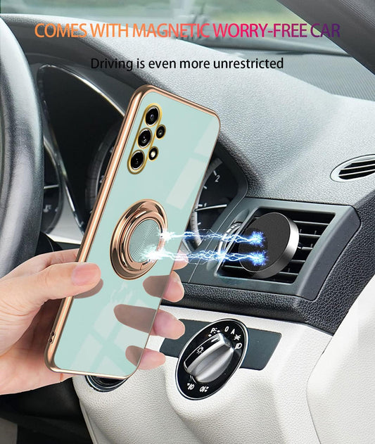 Compatible with Samsung Galaxy A32 5G Green Case, 360 Magnetic Protection Shockproof Car Holder Case V1188-YU108-04915-1
