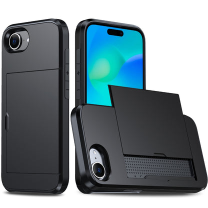 iPhone 16E Case with Card Holder Black | Compatible with iPhone 16E V1188-YU108-06601-1