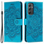 Compatible with Samsung Galaxy A56 5G Case with Multicolor Mandala Embossed PU Leather Wallet Cover - Blue V1188-YU108A-0011763-1