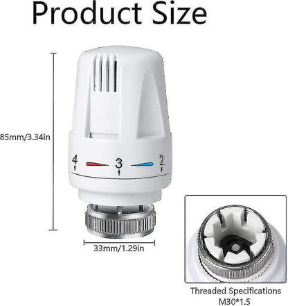 Thermostatic Head Replacement Compatible with M 30 X 1.5 Radiator Valve 4 Parts Antifreeze V1188-YU108C-01427-1