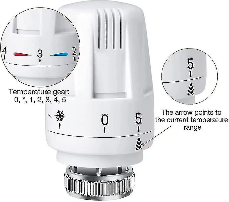 Thermostatic Head Replacement Compatible with M 30 X 1.5 Radiator Valve 4 Parts Antifreeze V1188-YU108C-01427-1