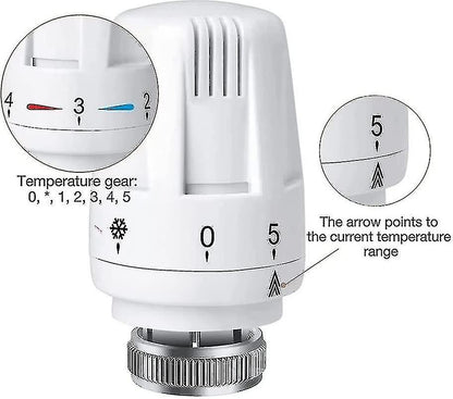 Thermostatic Head Replacement Compatible with M 30 X 1.5 Radiator Valve 4 Parts Antifreeze V1188-YU108C-01427-1