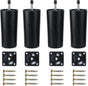 Sofa Replacement Legs 4-Pack Plastic Furniture Legs with Mounting Plates, Compatible with yux Model V1188-YU108C-01713-1