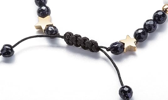 Solar System Eight Planets Bracelet for Men and Women, Universe Galaxy Natural Stone Beads Gift V1188-YU108C-07100-4