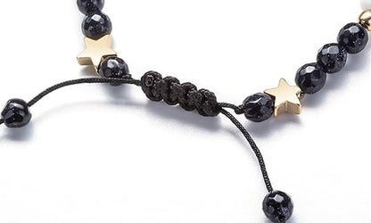 Solar System Eight Planets Bracelet for Men and Women, Universe Galaxy Natural Stone Beads Gift V1188-YU108C-07100-4
