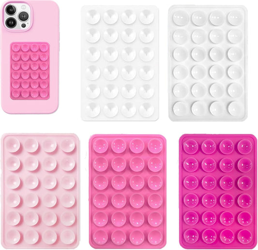 5pcs Silicone Suction Cup Phone Case Mount for Walls, Non-Slip Sticky Plate Compatible with Most Phones V1188-YU108E-00070-1