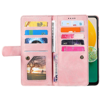 Compatible with Samsung Galaxy S25 Case Compatible PU Leather Zipper Wallet Phone Case with 9 Card Slots V1188-YU108E-00124-1