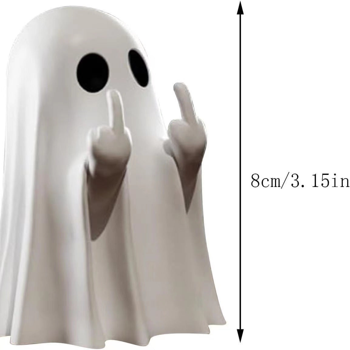 Creative Resin Middle Finger Ghosts Halloween Decorations 8CM Crafts Bat Ghost Compatible with Spranks Garden V1188-YU1688-00098-17