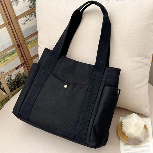Large Capacity Canvas Tote Bag for Work Travel Carrying Bag College Style Student Outfit Book Shoulder Bag V1188-YU49-0025-3