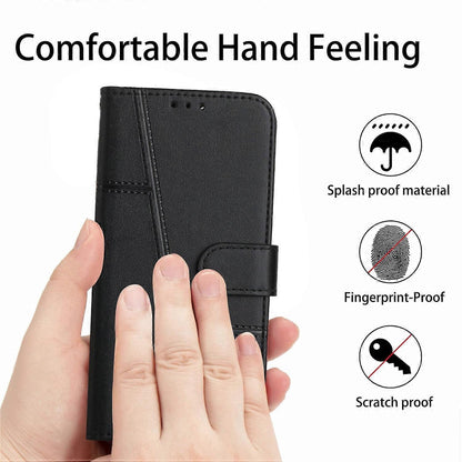 Stitched Calfskin Case for Redmi 14C 4G (FMY) Black_yux Black V1188-YUC108-10843-2