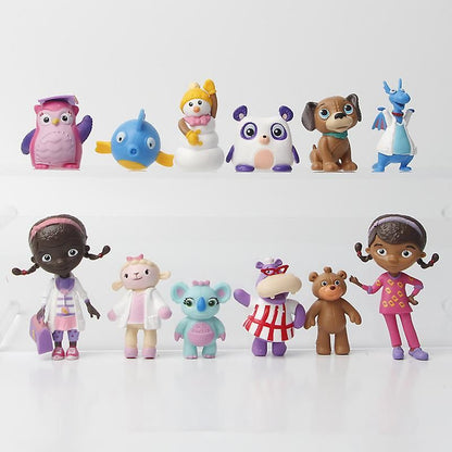 Doc McStuffins Toys 12pcs Set Figures with Lambie Hallie Chilly Dolls Compatible with Disney V1188-YUC108-12306-1