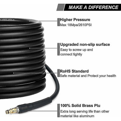 Karcher K2 K3 K4 K5 K6 K7 Pressure Washer Hose 10m Quick Connect Brass Nozzles V1188-YUC108-13898-1