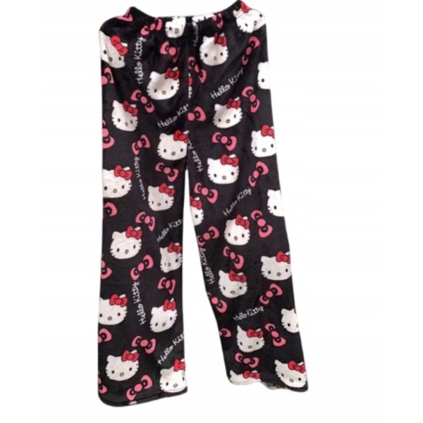 HelloKitty Flannel Pajamas for Women, Plush Thick Insulation, Compatible with HelloKitty, Black Pink, Size M V1188-YUC108-14037-3