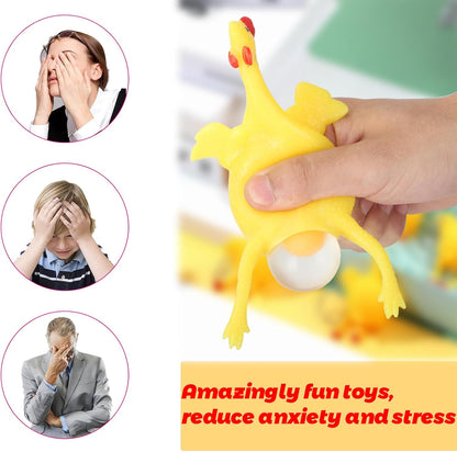 Stress Relief Squeeze Toy Laying Hen Ventilation Chicken Keychain, Trick Yux Compatible V1188-YUC108-14757-1