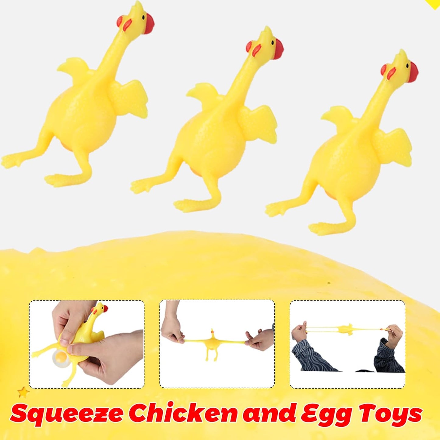 Stress Relief Squeeze Toy Laying Hen Ventilation Chicken Keychain, Trick Yux Compatible V1188-YUC108-14757-1