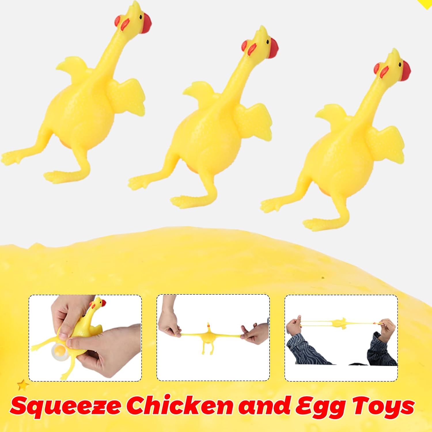 Stress Relief Squeeze Toy Laying Hen Ventilation Chicken Keychain, Trick Yux Compatible V1188-YUC108-14757-1