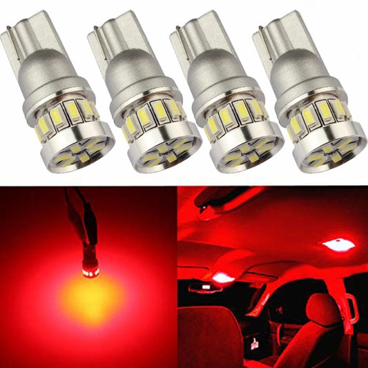 T10 w5w Canbus Red 4-pack LED bulbs 12v / 24v Red Red V1188-YUF-17645-1