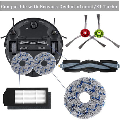 Ecovacs Filter Brush Cloth Replacement Accessory Kit 15 Pieces Compatible with DEEBOT T20 T10 X1 Omni Turbo V1188-YUMANO-01577-1