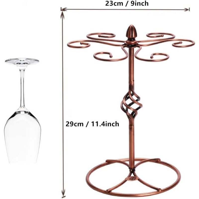 Wine Glass Rack Holds 6 Compatible with Drying Storage 1pc V1188-YUMANO-02292-1