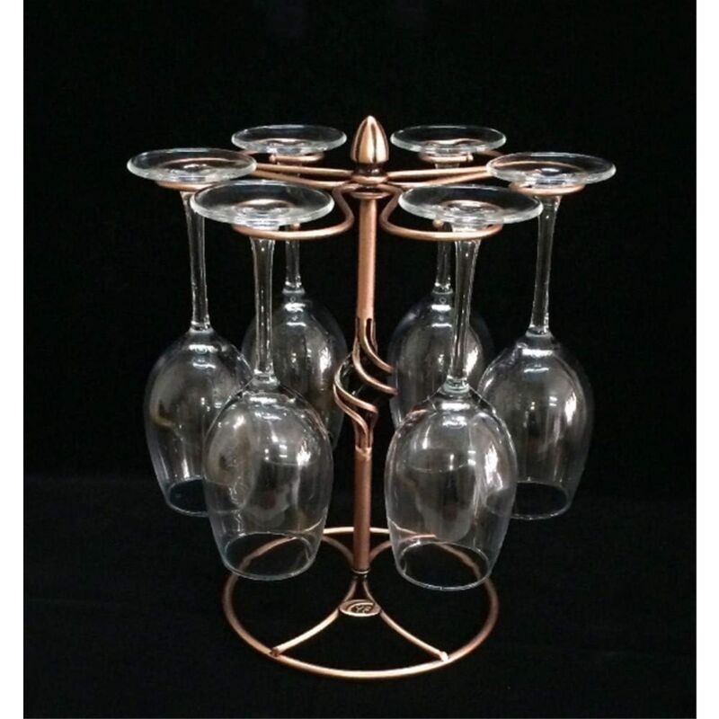 Wine Glass Rack Holds 6 Compatible with Drying Storage 1pc V1188-YUMANO-02292-1