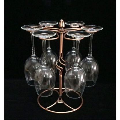 Wine Glass Rack Holds 6 Compatible with Drying Storage 1pc V1188-YUMANO-02292-1