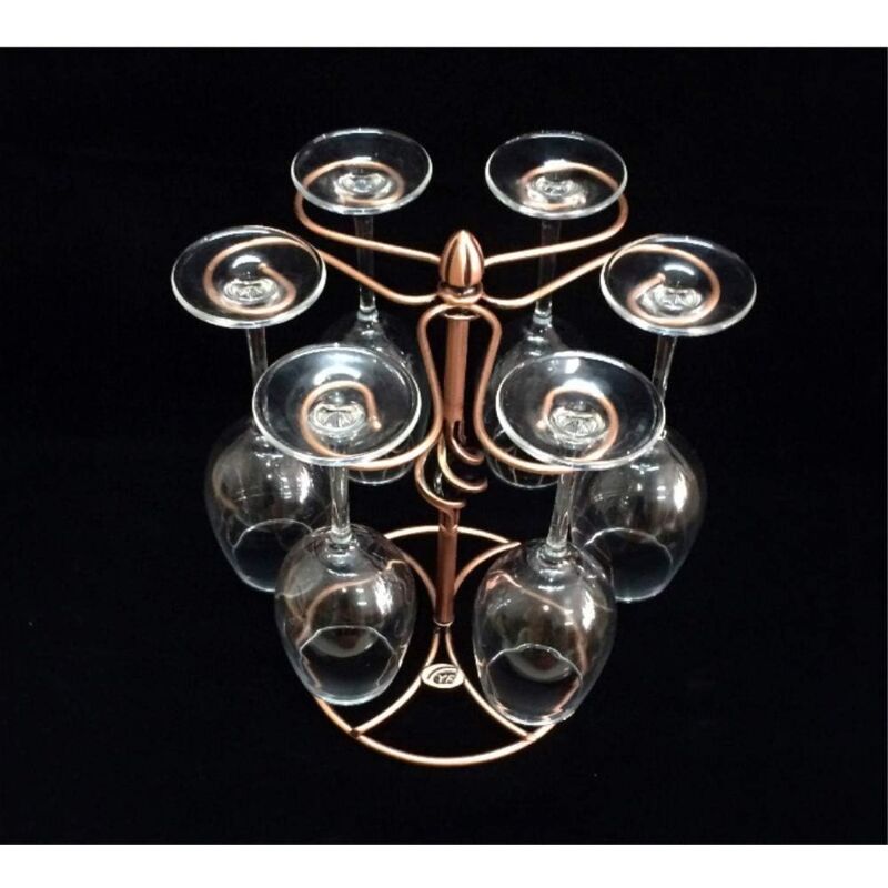 Wine Glass Rack Holds 6 Compatible with Drying Storage 1pc V1188-YUMANO-02292-1