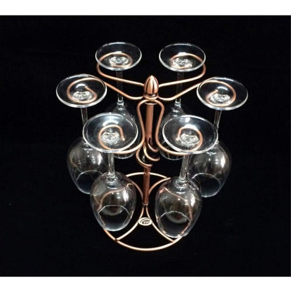 Wine Glass Rack Holds 6 Compatible with Drying Storage 1pc V1188-YUMANO-02292-1