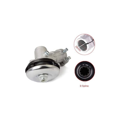 28mm Brushcutter Gearbox, 9 Teeth Round Universal Gearbox Compatible with Grass Trimmer and Chainsaw V1188-YUMANO-03725-1